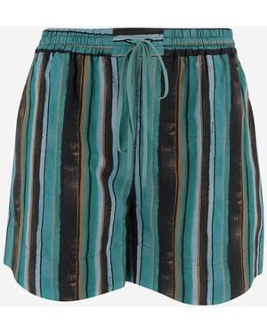 Pinko Shorts Striped Cotton - Green