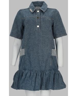 Ganni Eco-Friendly Dress With Organic Cotton Blend - Blue
