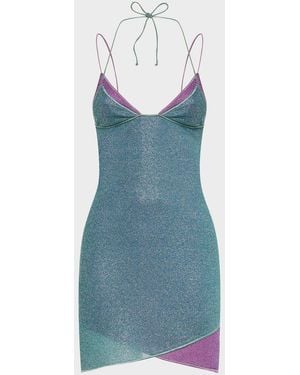 Oséree Lumiere Double Mini Dress - Blue
