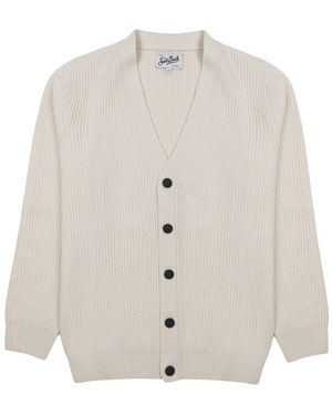 MC2 Saint Barth Cardigan Herrison Wool - White