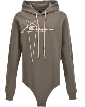 Rick Owens Champion X Kapuzenbodysuit - Grau