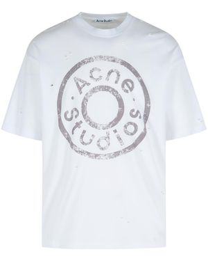 Acne Studios White Cotton Blend T -shirt - Grijs