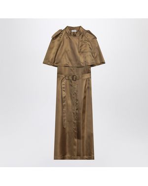 Burberry Viscose Twill Trench Dress - Natural