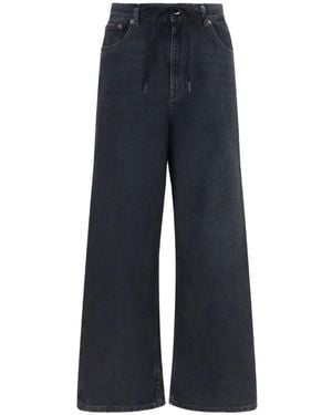 MM6 by Maison Margiela Wide Leg Denim Jeans - Blue