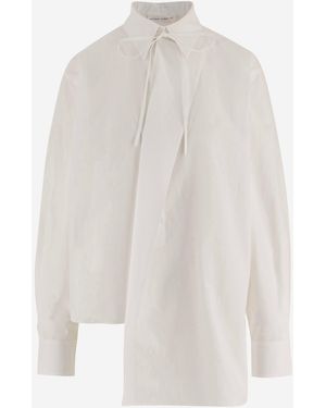 Niccolò Pasqualetti Camisa de algodón con bajo asimétrico de - Blanco