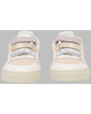 Veja Mini V-10 Leather Trainers For Kids - Natural