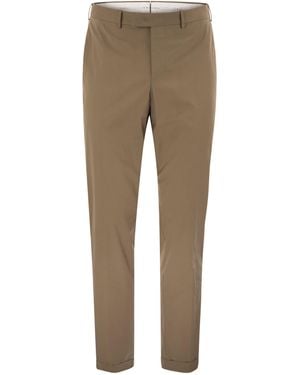PT Torino Master-Fit Cotton-Blend Trousers - Natural