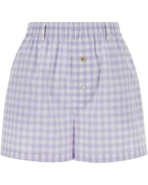 Moschino Gingham Shorts - Purple