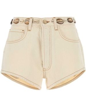 Alanui Sand Denim Ocean Dream Shorts - Natural