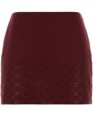 Gucci Gg Fabric Mini Skirt - Red