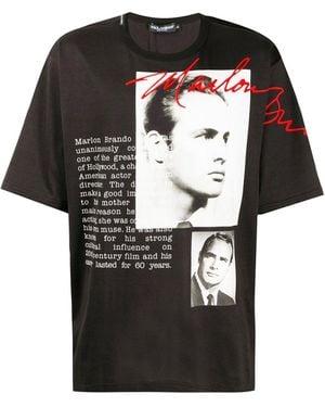 Dolce & Gabbana Baumwoll -T -Shirt - Schwarz