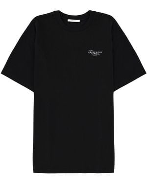 Givenchy T-Shirt With Logo Cotton T-Shirts - Black