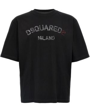 DSquared² Verblasst T -Shirt - Schwarz