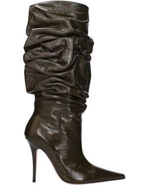 AMINA MUADDI Boots Anok Women Leather Green/mud - Zwart