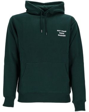 Drole de Monsieur Dark Bold Slogan Hoodie - Green