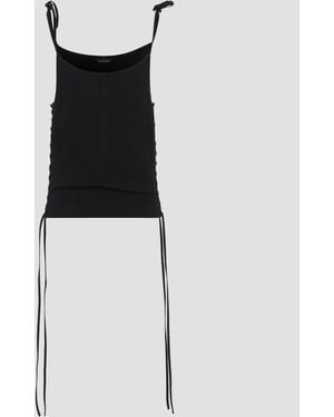 Balenciaga Tops ,Zwart ,Katoen Top Met Strikdetail