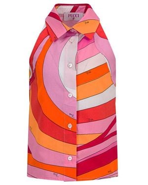 PUCCI Sleeveless Shirt - Red