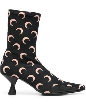 Marine Serre Botines de caña alta - Negro