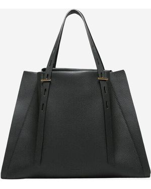 MINOBOSSI Paula Tasche aus strukturiertem Leder - Schwarz