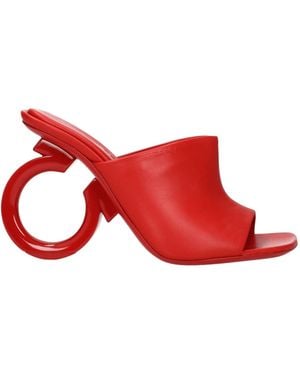 Ferragamo Damess Sandalen Rood/vlamleer