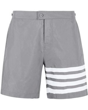 Thom Browne Badeanzug "Swim Tech 4 Bar" aus grauem Nylon