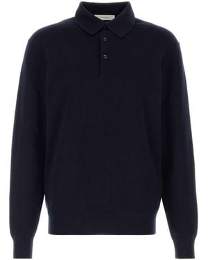Umit Benan Midnight Cashmere Blend Polo Shirt - Blue