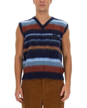 Etro Vest With Stripe Pattern - Blue