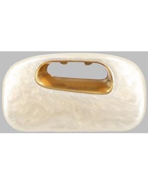 Cult Gaia Sculptural Top-Handle Clutch - White