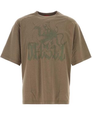 DIESEL Mud Cotton Blend T Jussi T Shirt - Green