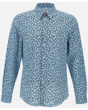 Paul Smith Jacaranda-Druck Blaues Hemd