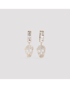 McQueen Orecchini Teschio Pavè Di - Bianco