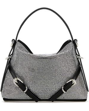 Givenchy Embellished Satin Nano Voyou Handbag - Grey