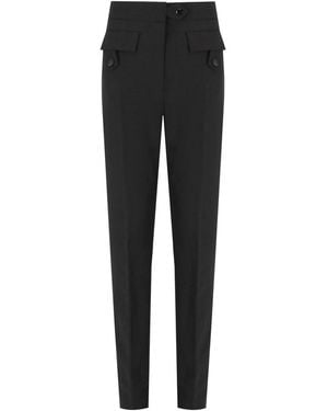 Ganni Twill Pants With Pockets - Black