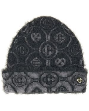 CASABLANCA Monogramm Mohair Beanie - Grau