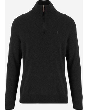 Polo Ralph Lauren Wool Sweater With Logo - Black