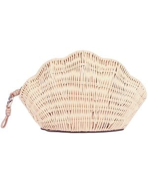 Michael Kors Sm Shell Clutch - Natural