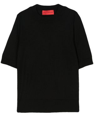 Wild Cashmere Wilde Kasjmier Zijde En Kasjmier Blende Halve Mouw Trui - Zwart