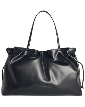 Tory Burch Große "Shopping Ella Natuura"-Tasche von mit schwarzem Lear-Kordelzug