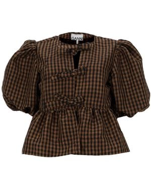 Ganni Blusa "Peplum" - Brown