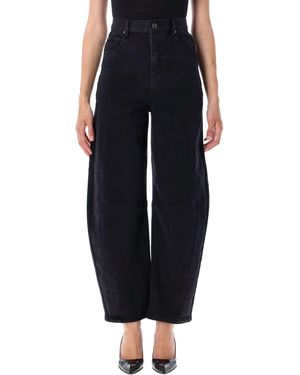 Self-Portrait Barrel Leg Jeans - Schwarz