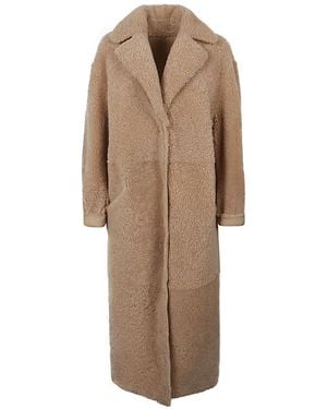 Enes Allegra Leather Long Coat - Natural