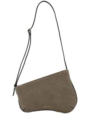 MANU Atelier Mini Kurve Hobo Bag grau/schwarzer Jeans