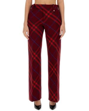 Burberry Regular Flat Front Pants - Red