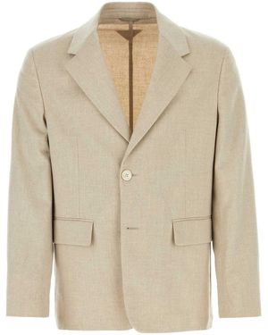 Prada Melange Sand Cashmere Blazer - Natural