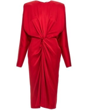 Stella McCartney 'Satin Twist Midi' Dress - Rot
