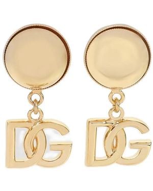 Dolce & Gabbana Logo -Anhänger Ohrringe - Natur