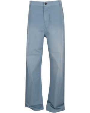 Miu Miu Pantaloni Twill Alt - Blau