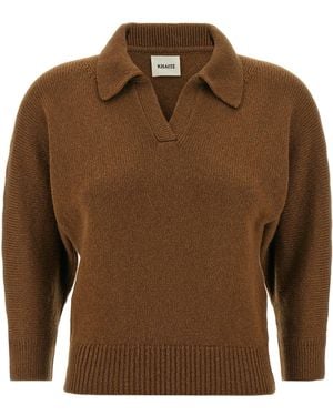 KHAITE 'Herve' Polo Shirt - Brown