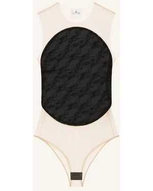 Courreges Bodysuit Illusie Cirkelkant - Zwart