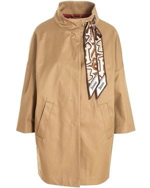 Herno Schal Detaillierter Trenchcoat - Natur